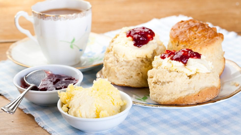 scones with jam and cream